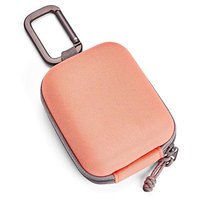 Estuche Portátil de Almacenamiento EVA con Cierre, Bolsa Pequeña para Auriculares con Mosquetón para Auriculares con Cable, Bluetooth, Memoria USB, Cámara y Chips