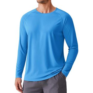 FOXA Chemise de bain à manches longues pour hommes UPF 50, légère, anti-humidité, protection solaire, chemise de pêche, couleur unie - Product Image 1