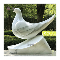Ornement de jardin Statue d'oiseau en pierre Sculpture de colombe en marbre Fabricant