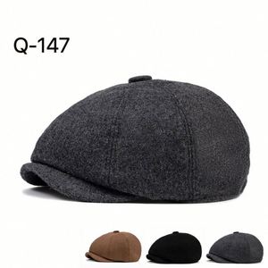 Gorra Newsboy de Lana Tweed Británica para Hombre, Otoño-Invierno, de 6 o 8 Paneles, Cosida, para Deportes, Pesca, Viajes y Uso Casual - Product Image 2