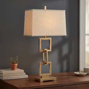 Modern Minimalist Iron <b>LED</b> <b>Table</b> Lamp Beige Fabric Shade Switch Control 3500K Warm White <b>Light</b> Wi-Fi Enabled for Bedroom Decor - Product Image 2