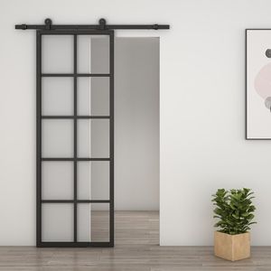 Puerta Corredera de <span class=keywords><strong>Granero</strong></span> con Marco de Acero, Puertas de <span class=keywords><strong>Granero</strong></span> Modernas para Interiores - Product Image 4