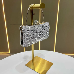 Cross-border New Diamond-encrusted Polyester Women's High-end Fashion <b>Clutch</b> Crossbody Bag Light Luxury Flash Tanjing - Product Image 2
