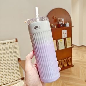 HECION Nouveau Design Bouteille D'eau Isolé Macaron Couleur Dégradé Couleur Couple Bureau Tasse À Café - Product Image 3