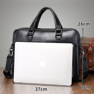 Borsa a Tracolla in Vera <span class=keywords><strong>Pelle</strong></span> per <span class=keywords><strong>Uomo</strong></span>, Valigetta per Affari con Scomparto per Laptop, Borsa da Viaggio di Alta Qualità - Product Image 2