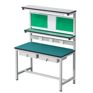 Custom Design ESD Lean Pipe Aluminum pipe Workstation Workbench worktable with drawer cheaper price