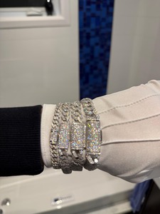 Bracelet maille cubaine en moissanite effet diamant pour hommes et femmes – Luxe et mode à prix abordable – Nouvelle collection en promotion - Product Image 4