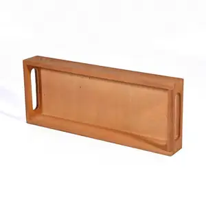 rectangle unique handle pinewood daily goods tray