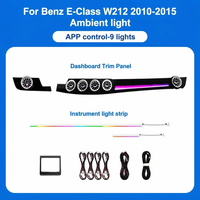 Kit d'éclairage d'ambiance LED RGB pour voiture, 29 lumières, 64 couleurs, contrôle par application, garniture de ventilation pour Mercedes Benz Classe E W212 2010-2016