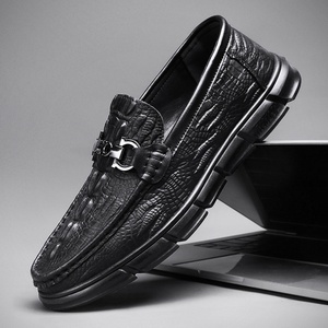 Chaussures de sport décontractées pour hommes, mocassins légers et tendance en cuir de vachette pleine fleur avec semelle en caoutchouc, pointures 38-44, toutes saisons - Product Image 3