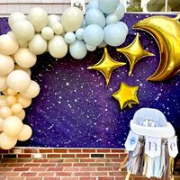 Ensemble de ballons en feuille d'aluminium en forme de croissant de lune et d'étoile scintillante, or et argent, 54 pièces, pour la décoration de fête sur le thème de l'Eid Mubarak Ramadan