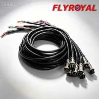 Conector de Aviación GX16 de 2-8 Pines, Metálico, con Tornillo, 10A, Impermeable, con Arnés de Cables para Sensor PLC Industrial