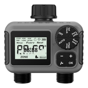 Plastic Digital Irrigation <b>Timer</b> Small Volume Version Dual Outlet Water Valve Outdoor Use Smart Automatic Watering Controller - Product Image 1