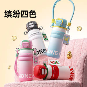 Money More More 316 Stainless Steel Insulated Water Bottle 550ml Reusable Outdoor Sports Travel Cup With Straw - Product Image 2