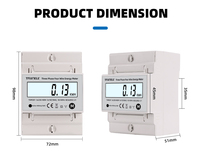 Compteur d'énergie bidirectionnel multifonction 380V 3 phases 4 fils Wattmètre Puissance KWH Tension Courant 100A AC 50Hz 60Hz Solaire PV