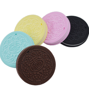 Boy and Girls Silicone Baby Chewing Pretend Biscuit Teether Toys for Teething Autism Biting ADHD SPD Sensory <strong>Chew</strong> <strong>Necklace</strong> - Product Image 3