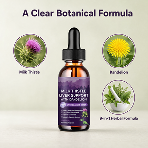 Gocce Vegane Personalizzate di Cardo Mariano, Tarassaco e Carciofo, Liquido Orale Nutriente e Antiossidante per Stomaco e Fegato, per Adulti, 60ml - Product Image 2