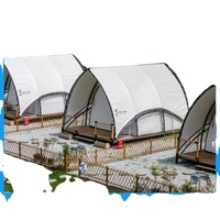 Carpa Mega-Tent Tipo Velero para Glamping y Camping al Aire Libre, Doble Capa, Impermeable, Tela Oxford 1680D, Uso en las Cuatro Estaciones