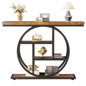 Entrance <strong>Table</strong> American Retro Log-Style Corridor Long <strong>Table</strong> Living Room Entry Bamboo <strong>Console</strong> <strong>Table</strong> <strong>with</strong> <strong>Storage</strong> Space China - Product Image 4