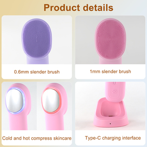 <span class=keywords><strong>Brosse</strong></span> <span class=keywords><strong>nettoyante</strong></span> sonique de luxe OEM/ODM pour le <span class=keywords><strong>visage</strong></span>, nettoyage en profondeur des pores, élimination des points noirs, rechargeable USB-C, étanche - Product Image 4