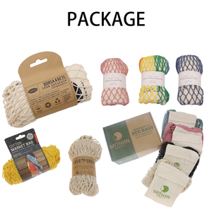 Sac fourre-tout en filet arc-en-ciel réutilisable avec logo personnalisé, en coton, à rayures, avec poignées, pour la plage, les courses et les produits frais - Product Image 4