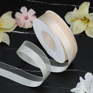 Rouleau <span class=keywords><strong>de</strong></span> ruban cadeau en organza ruban en mousseline <span class=keywords><strong>de</strong></span> soie <span class=keywords><strong>demi</strong></span>-satin pour bouquet floral et décoration <span class=keywords><strong>de</strong></span> boîte cadeau - Product Image 4