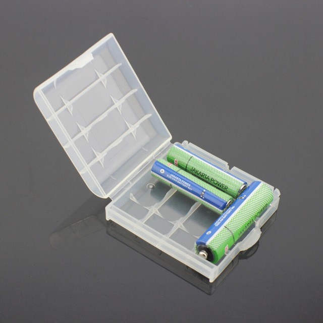 4 Slots Plastic Battery Storage Case Transparent Holder Box for AA/AAA Batteries Anti-Shock Portable Organizer