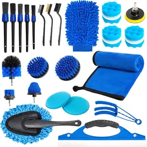 2023 Car Brush Set Auto Car Lavagem Broca Brush Set 27 Pcs Car Cleaning Tools Kit