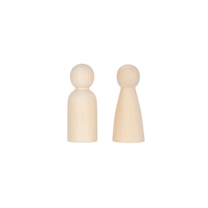 Set di Marionette in Legno Ilan 65mm Giocattolo Fai-da-Te Maschio e Femmina 2 Pezzi - Product Image 1