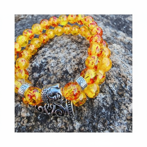 Coppia di pavone buddista doppio bracciale Fine accessori con perline appendiabiti - Product Image 1