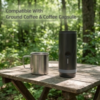 Mini machine à café expresso portable électrique alimentée par USB en aluminium pour une seule tasse, pression de pompe de 20 bars, pour le camping