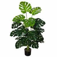 Feuille artificielle de Monstera Deliciosa 70-100cm, feuille fendue, plantes décoratives artificielles pour la maison, le bureau, le jardin, feuillage tropical de la jungle