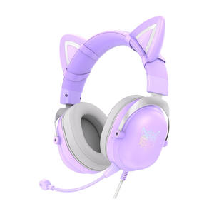 Auriculares con orejas de gato bonitos de Color sólido <span class=keywords><strong>Onikuma</strong></span> <span class=keywords><strong>X11</strong></span> RGB Cool Light Over Ear, auriculares para juegos con cable y micrófono extraíble de fábrica - Product Image 5