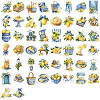 2026 Nieuwe 50 stuks Transparante fruit citroen kunst sticker