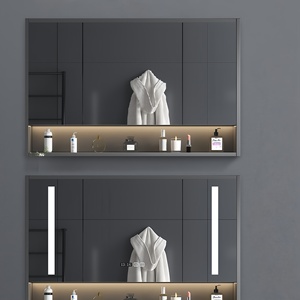Modern European Minimalist Solid Wood Bathroom Cabinet Ceramic Basin Stainless Steel Drainer <b>Smart</b> <b>Mirror</b> Hotel Vanity Counter - Product Image 5