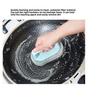 Cleaning <b>Brush</b> Stain-Removing Bathtub Scrubber Easy-To-Clean Tile Kitchen Pot <b>Brush</b> Sponge Pad - Product Image 5