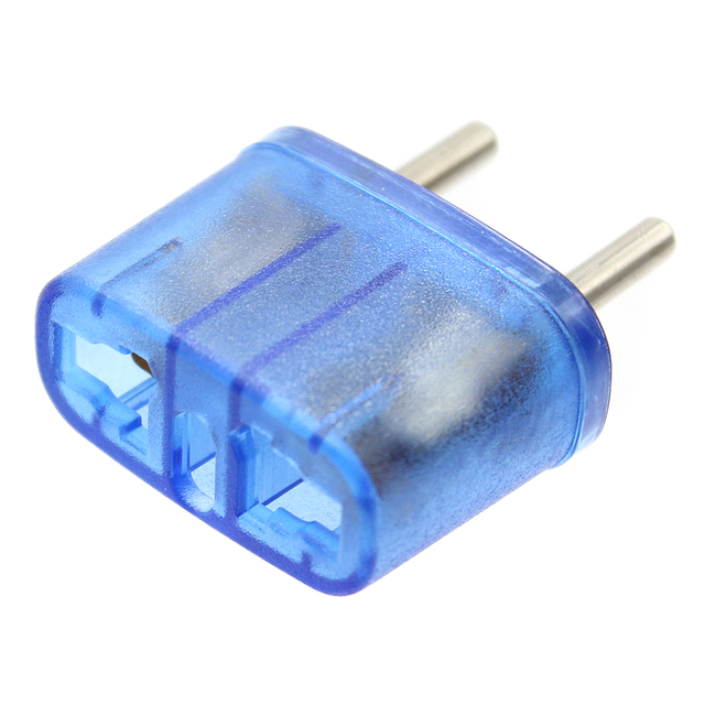 Blue CE European Euro EU Plug Adapter 2 Pin US Brazil Italy to Europe German Travel Power Adapter Type C Plug Outlet Socket