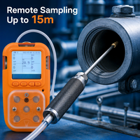 HIREP Portable 5-in-1 Multi Gas Analyzer Pompa Internal O2 H2S CO2 NH3 CH4 Detektor ATEX IP66 -40~70 Baterai 3.7V untuk