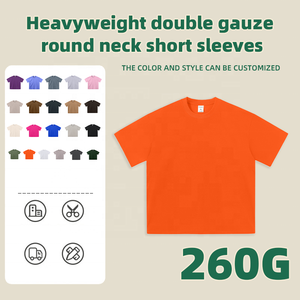 T-shirt Uomo 260G in Doppio Garza Colorata Stile Americano Pesante, Abbigliamento Uomo <span class=keywords><strong>e</strong></span> Donna con Spalle Cadenti <span class=keywords><strong>e</strong></span> Colletto Piccolo Basic - Product Image 6