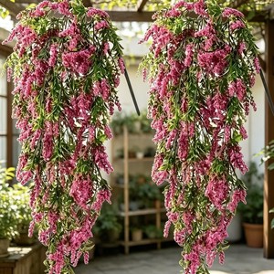 Plante artificielle de lavande violette suspendue pour décoration intérieure et extérieure, en plastique écologique, 69 mailles en mousse - Product Image 4