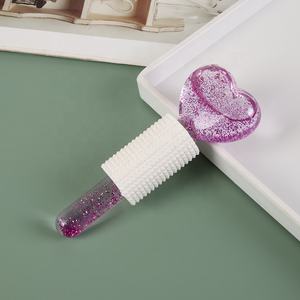 Maihe BY-FA018ハート型グリッターステンレススチール & ウッド環境にやさしいフェイシャルマッサージャー冷却 & 脱毛アイフェイスケア - Product Image 2