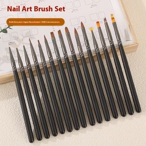 Vente en gros de stylo professionnel design UV, outils de peinture, brosse en gel pour extension de manucure en forme de cheveux plats en nylon - Product Image 2