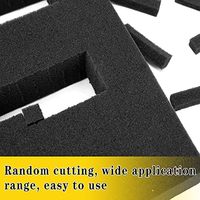 4 feuilles de mousse noire pour emballage artisanal, mousse pour étui de pistolet, éponge pré-découpée, inserts en mousse pour boîte à outils