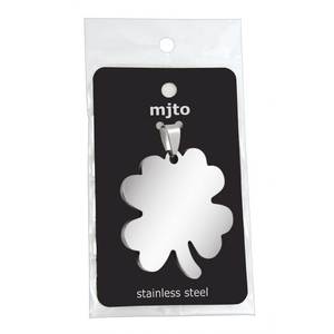 Pendentif en acier trèfle à quatre feuilles, élégants charms raffinés pour collections de bijoux - Product Image 2