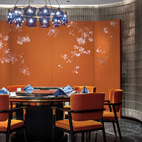Papier peint mural auto-adhésif en tissu moderne, broderie 3D, motif floral chinoiserie, taille personnalisée, chambre à coucher, salon