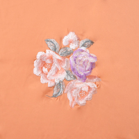 Tissu en maille brodé multicolore créatif orange personnalisable pour vêtements d'enfants, robes d'été et projets de bricolage