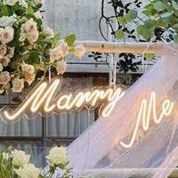 Panneau néon LED acrylique personnalisé « Marry Me » à télécommande, idéal pour les mariages, les fêtes, les bureaux et la décoration de bâtiments commerciaux – Vente Flash
