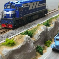 Alas Pajangan Model Kereta & Mobil Plastik Skala HO 1:87, Tata Letak Jalan dan Rel Bertingkat, Jalur Tunggal 60x20cm