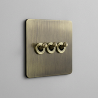 Interrupteurs à bascule muraux de style rétro 86, en acier inoxydable, prise européenne UK13A EU 16A, prise universelle USB Type-C, bronze vert
