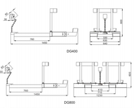 Pince de levage robuste pour fûts d'huile 400KG 800KG, attache pour chariot élévateur, pour fûts en acier et en plastique, porte-fûts horizontal